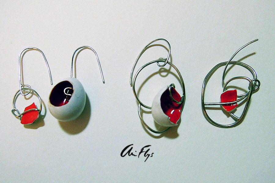 Pendientes huevos-entero